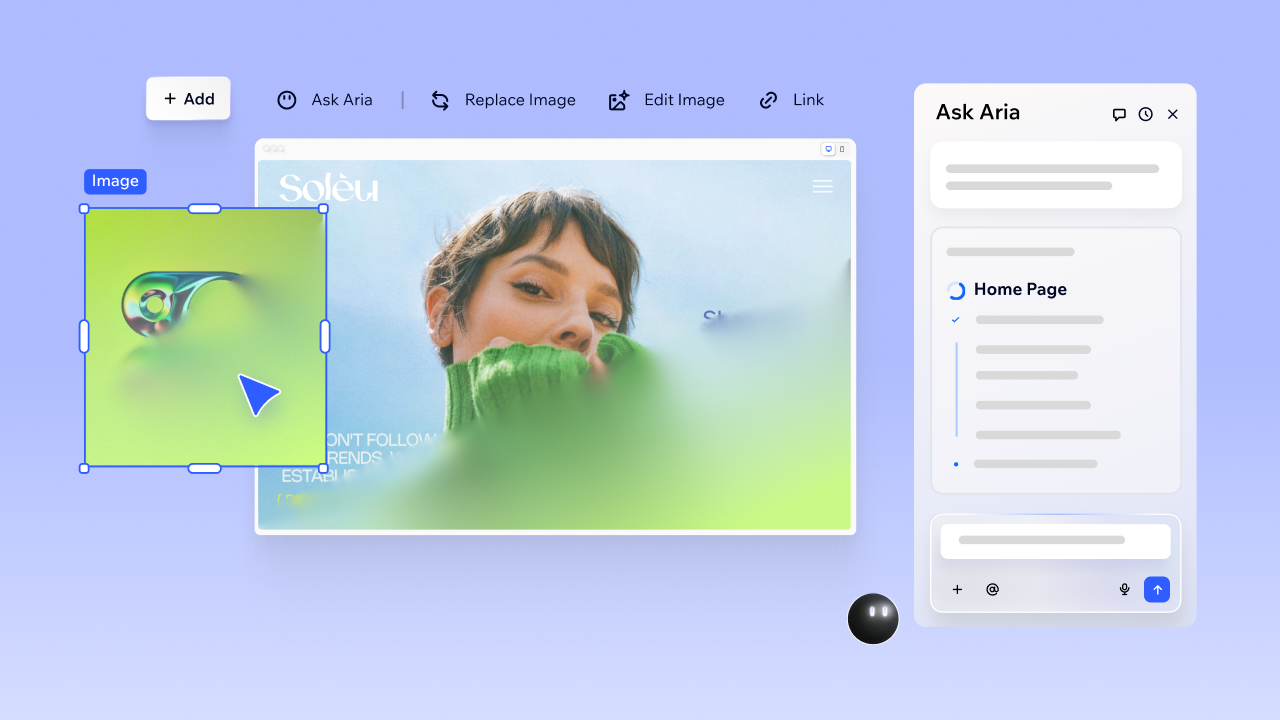 A preview of the new "Wix Harmony" AI-driven editor interface for creators.